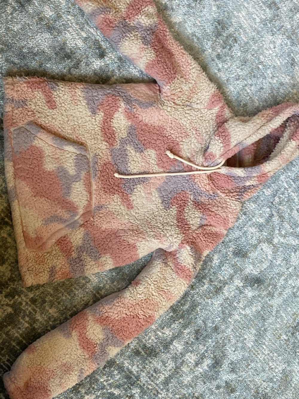 Hollister Pink & Lavender Camo Sherpa Hoodie